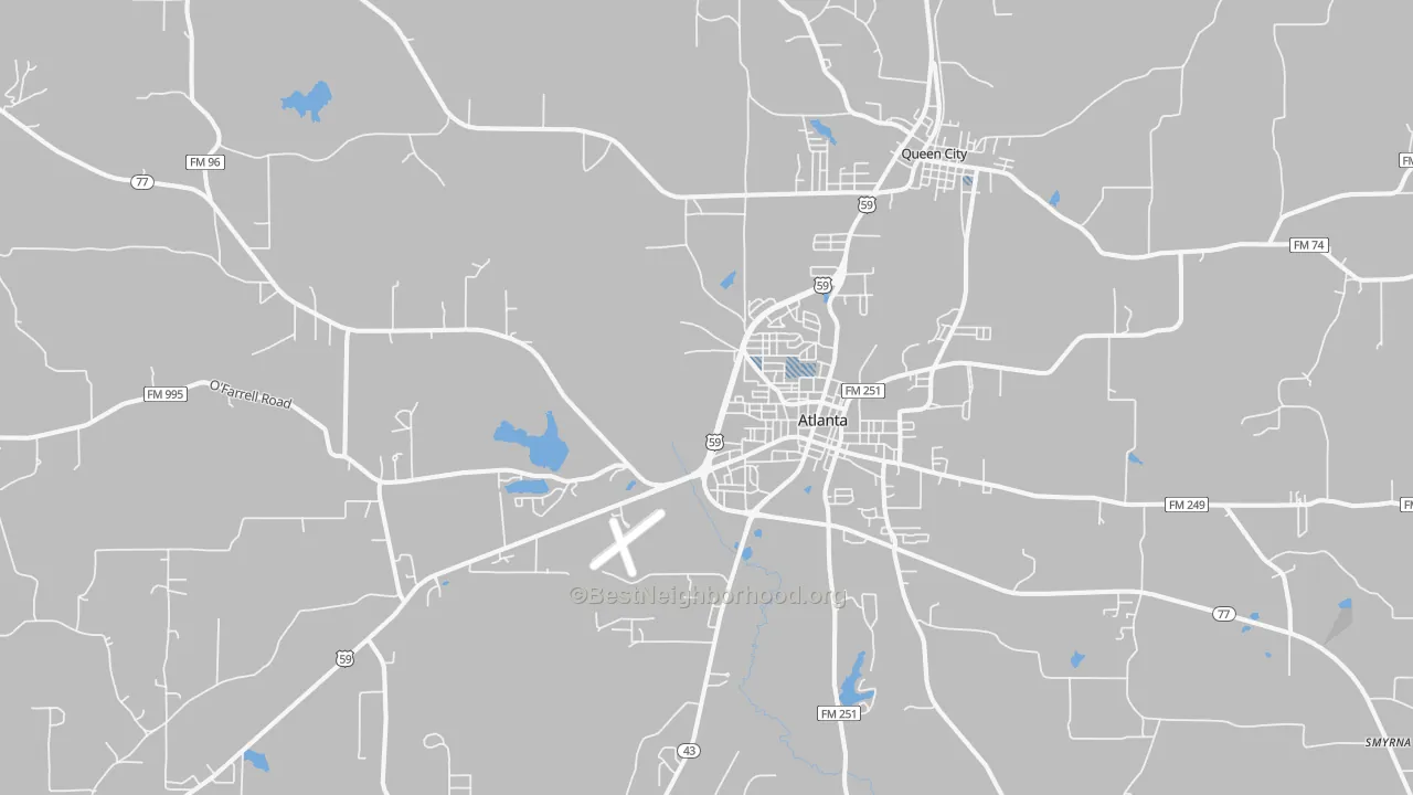 Transit Grade map of Atlanta, TX