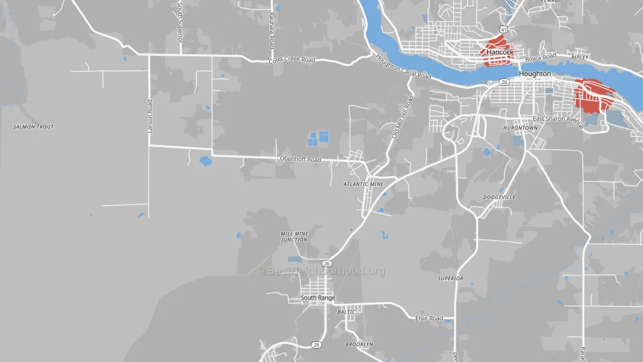 Transit Grade map of Atlantic Mine, MI