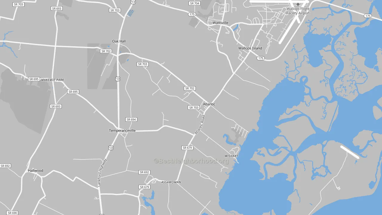 Transit Grade map of Atlantic, VA
