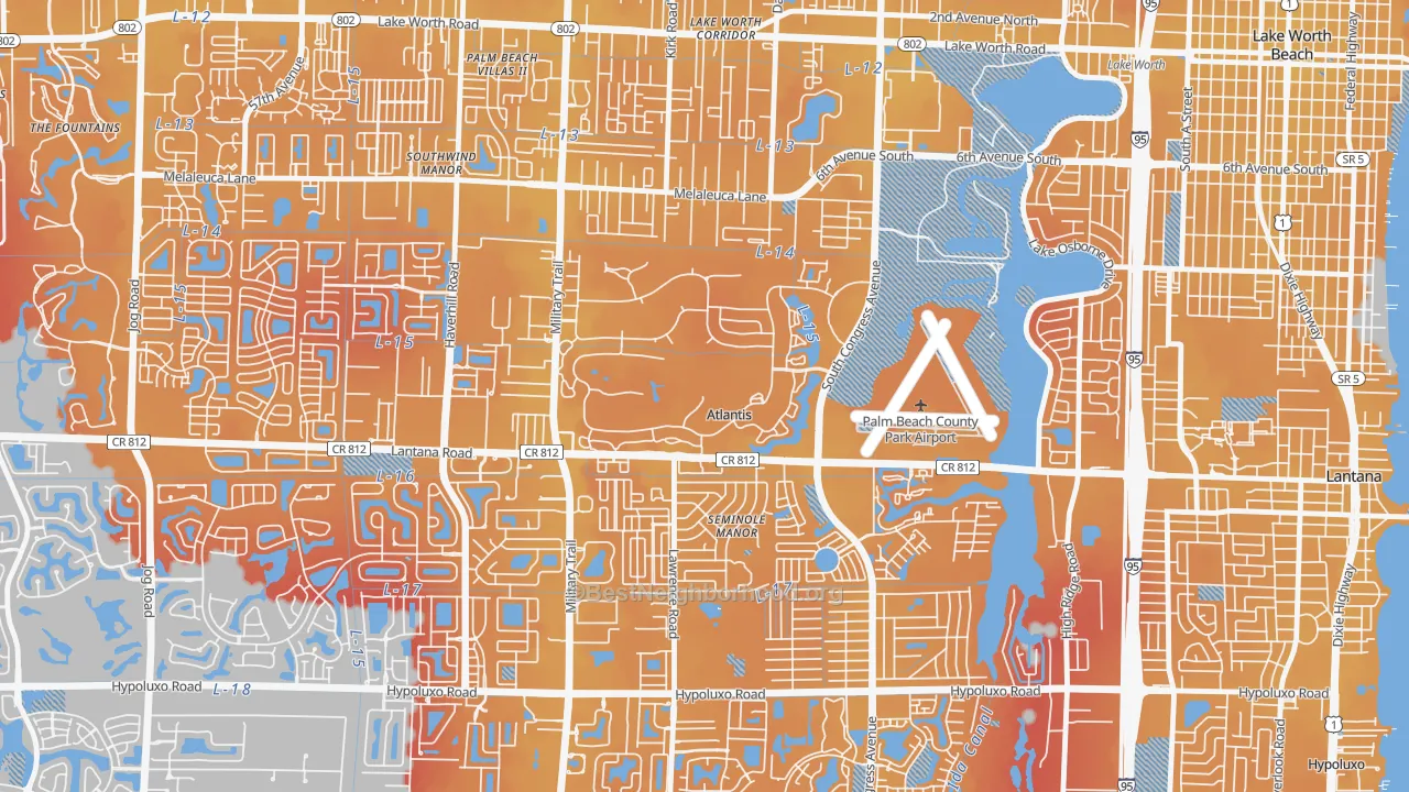 Transit Grade map of Atlantis, FL