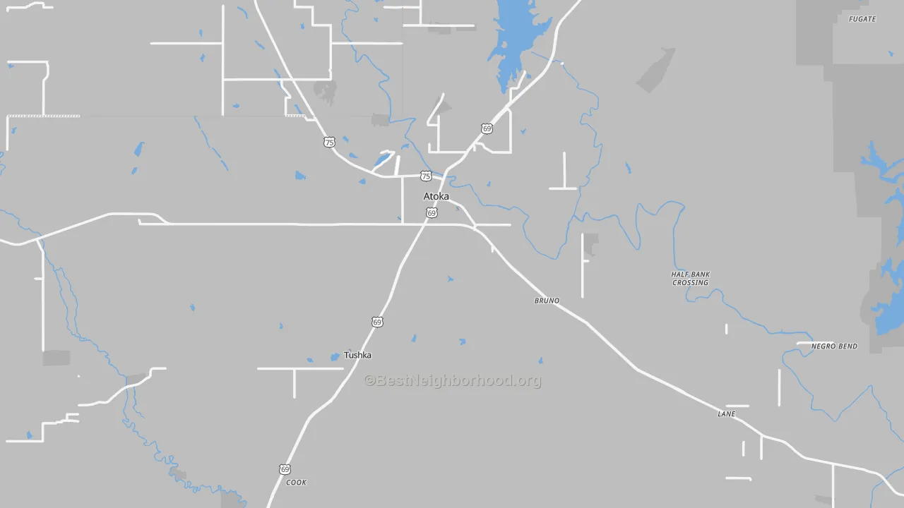 Transit Grade map of Atoka, OK