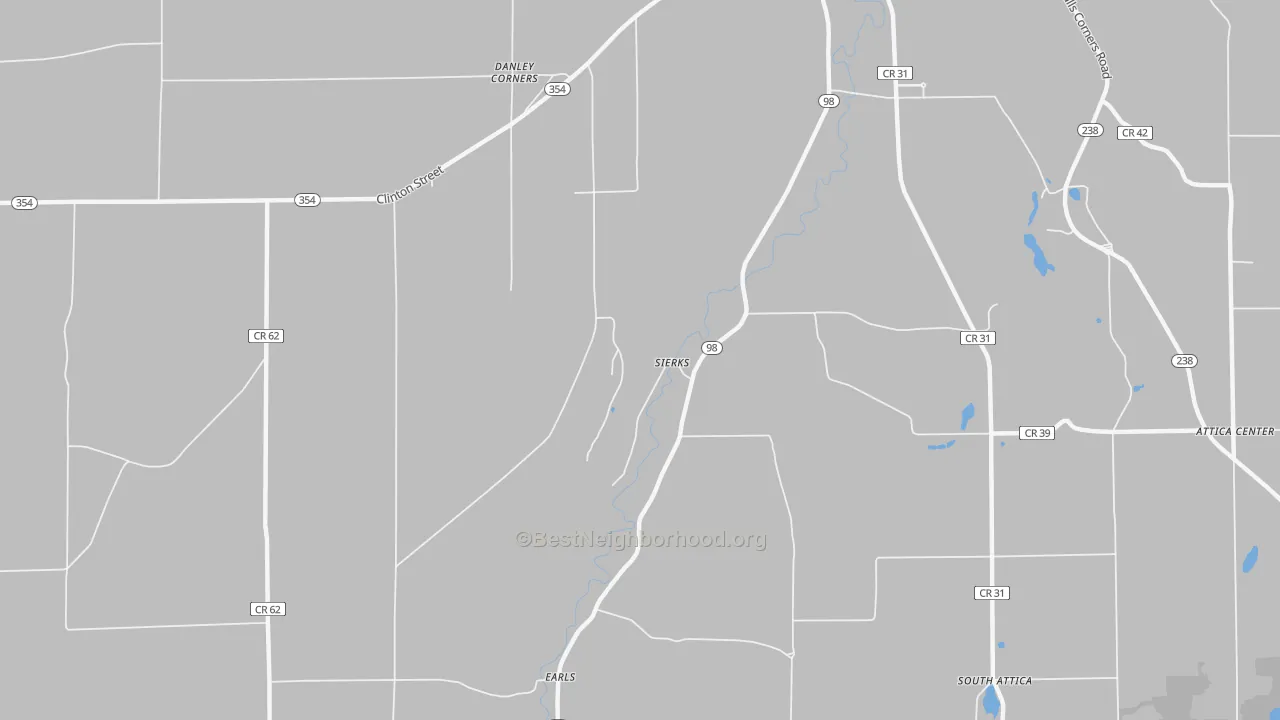 Transit Grade map of Attica Center, NY