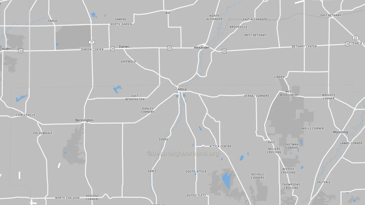 Transit Grade map of Attica, NY