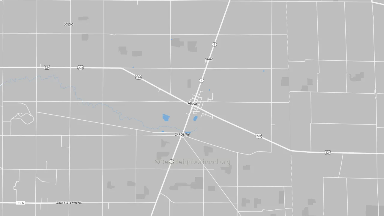 Transit Grade map of Attica, OH