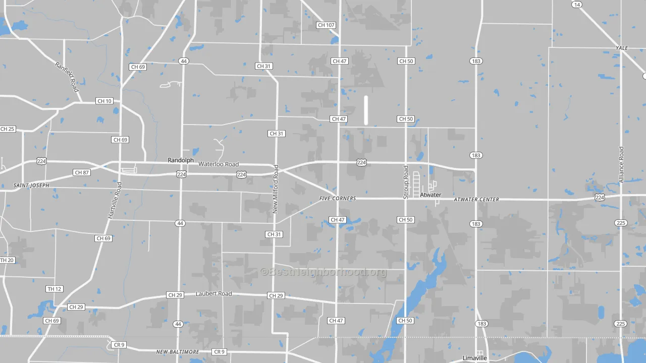 Transit Grade map of Atwater, OH