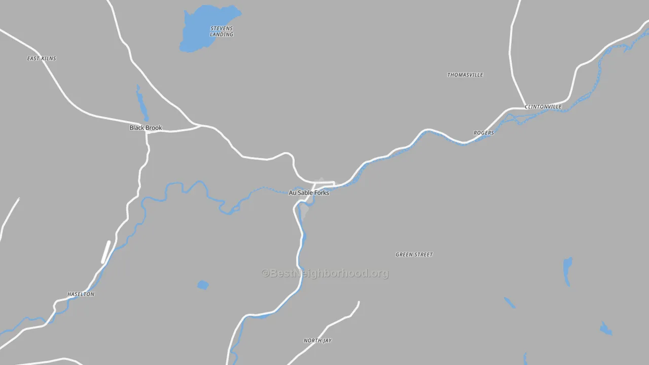 Transit Grade map of Au Sable Forks, NY