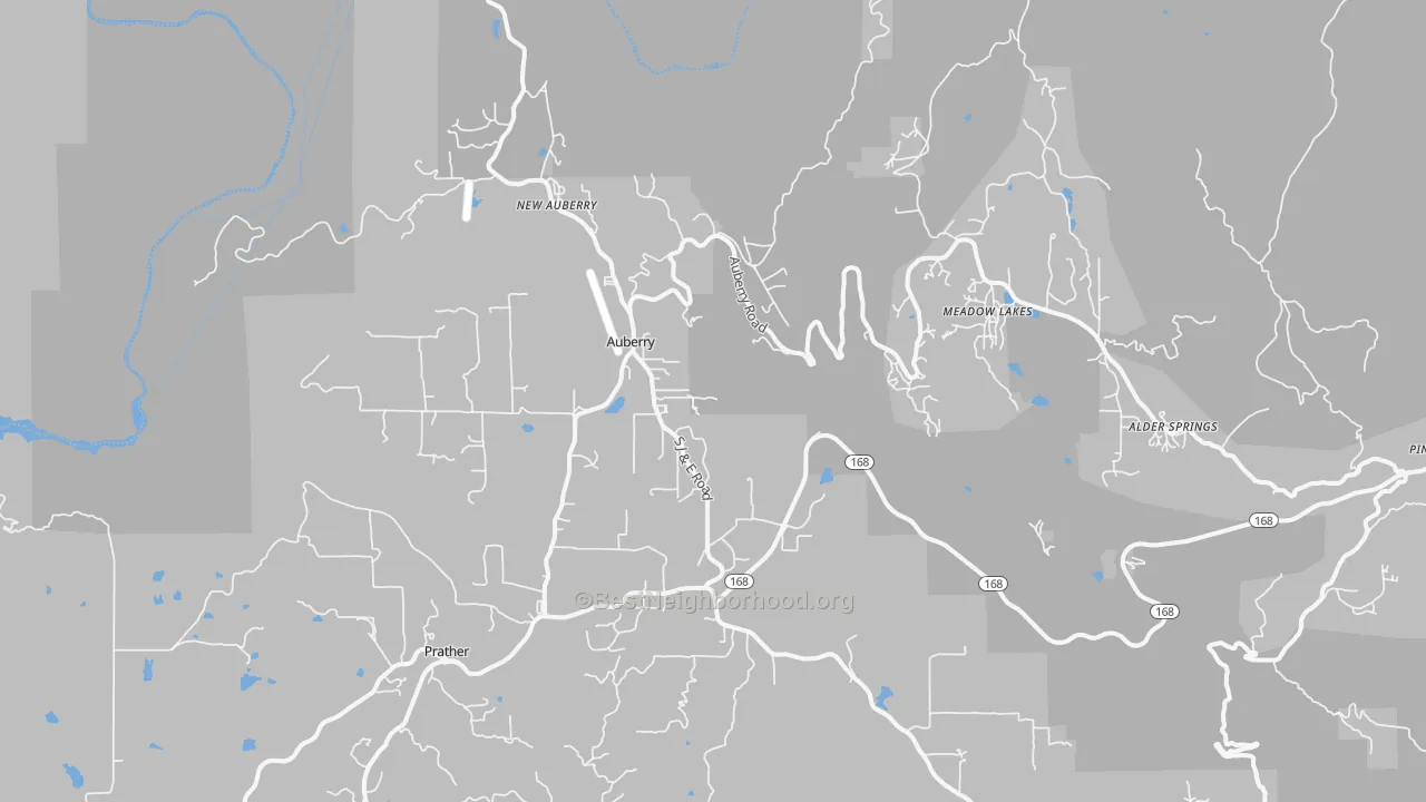 Transit Grade map of Auberry, CA
