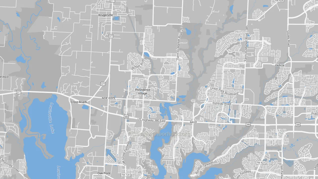 Transit Grade map of Aubrey, TX