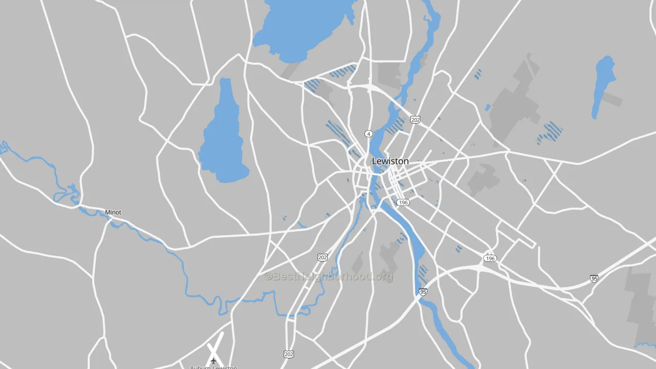 Transit Grade map of Auburn, ME