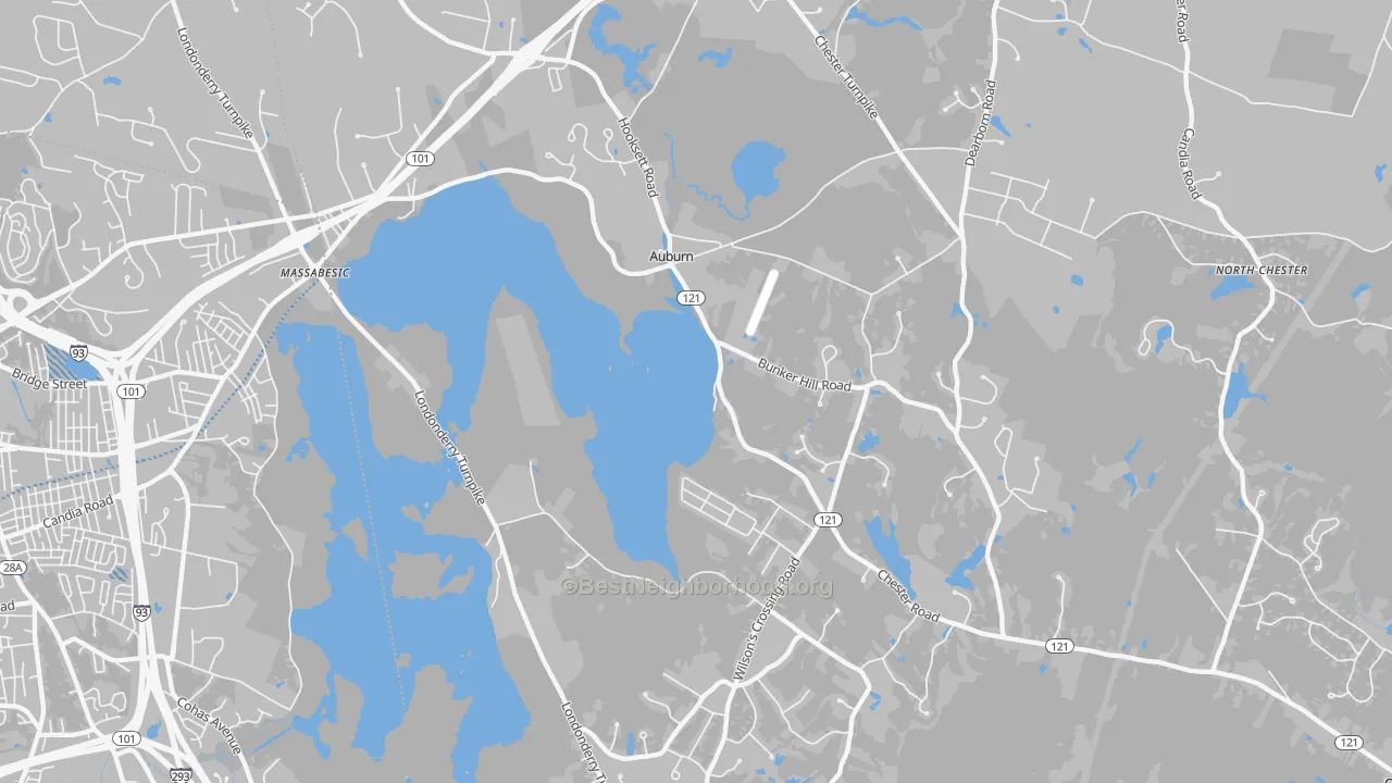 Transit Grade map of Auburn, NH