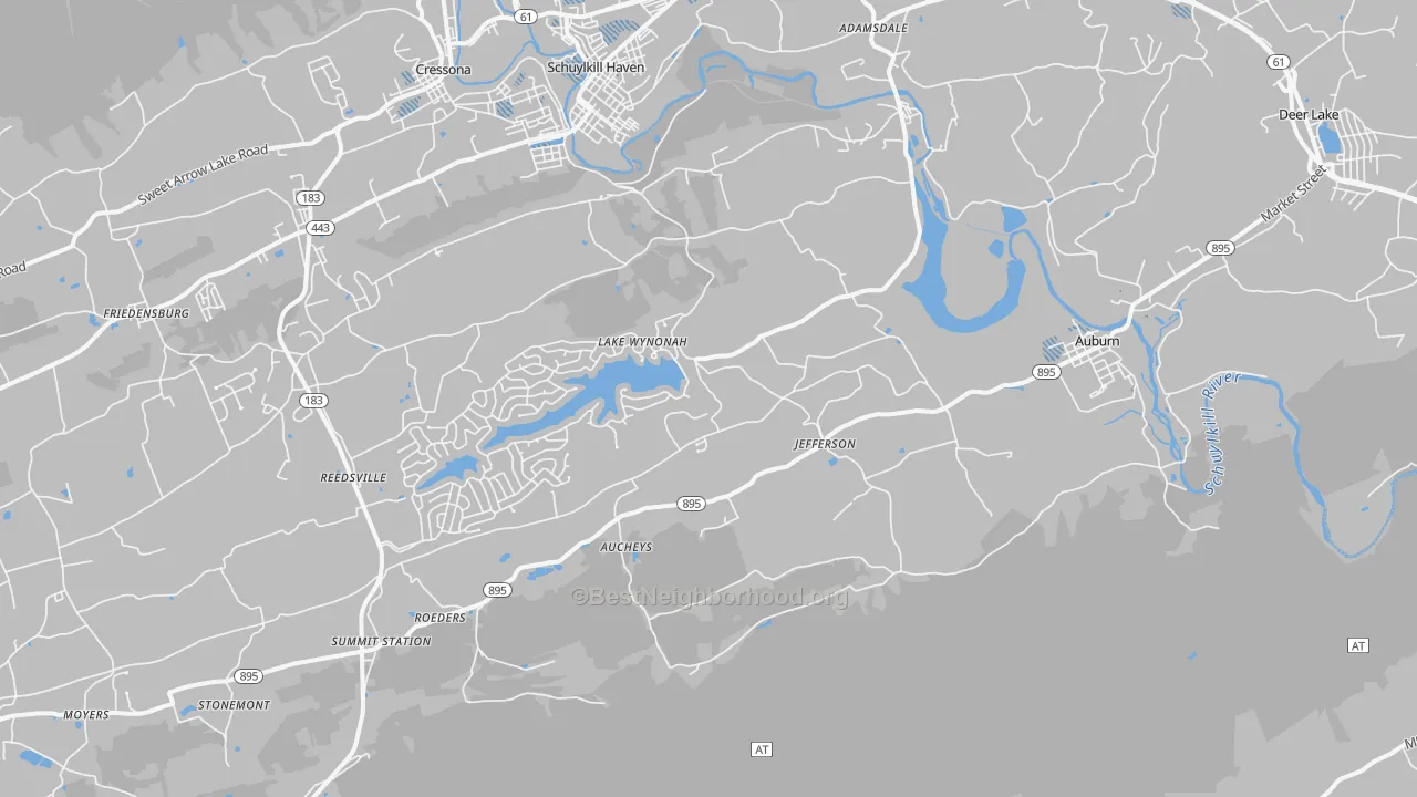Transit Grade map of Auburn, PA