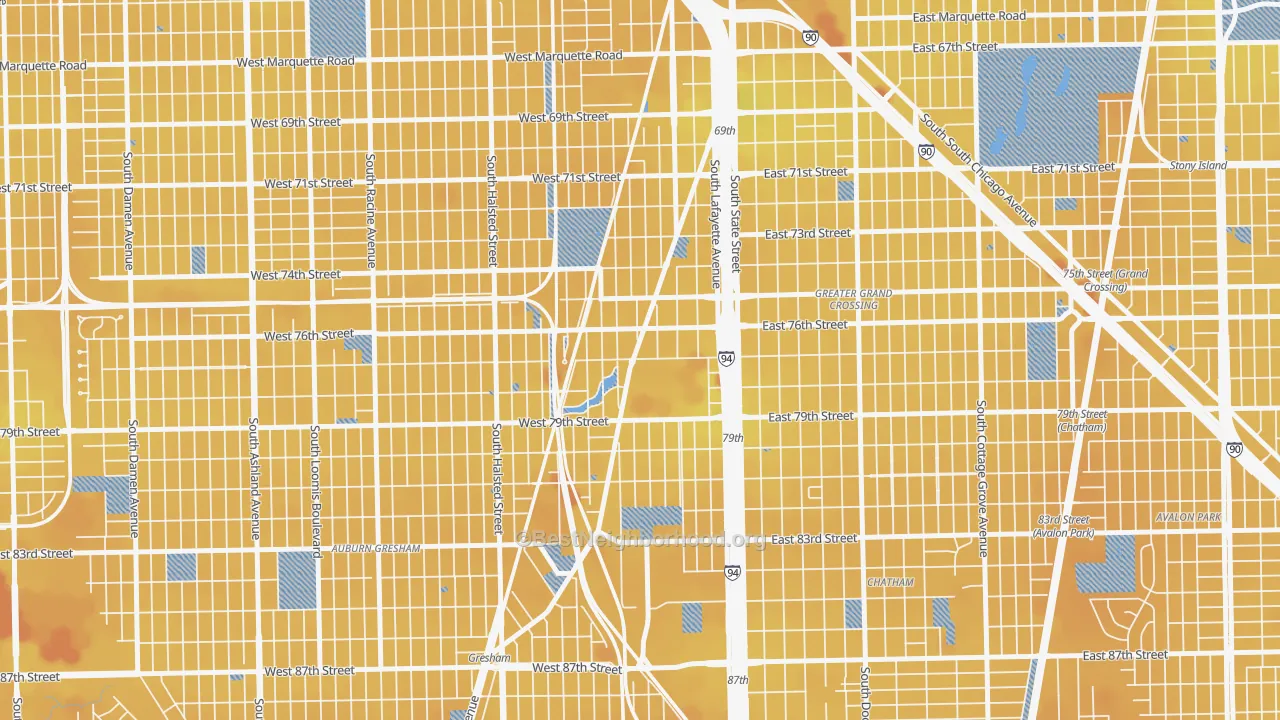 Transit Grade map of Auburn Park, Chicago, IL