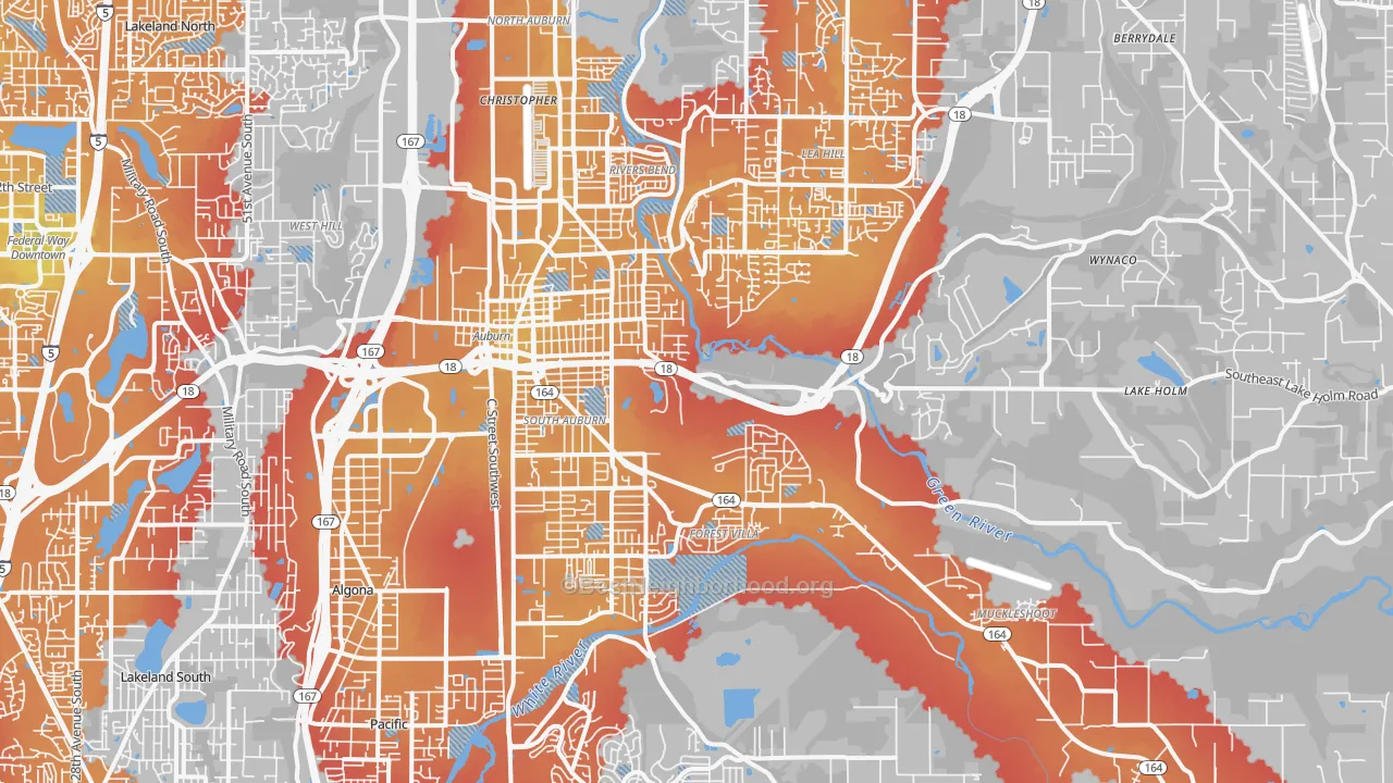 Transit Grade map of Auburn, WA