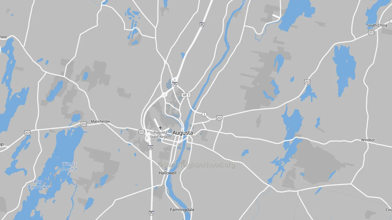 Transit Grade map of Augusta, ME