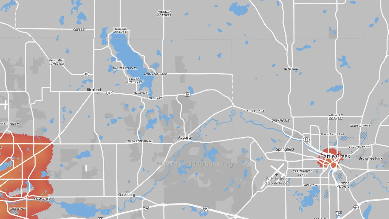 Transit Grade map of Augusta, MI