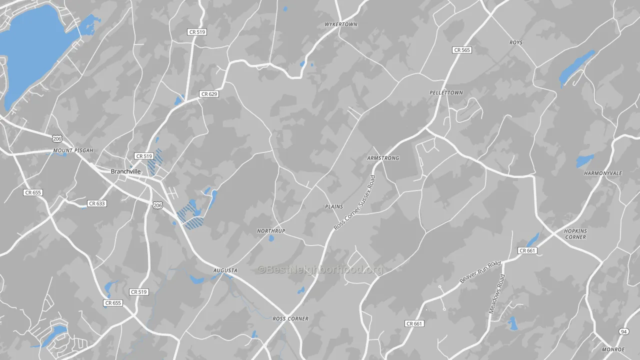 Transit Grade map of Augusta, NJ
