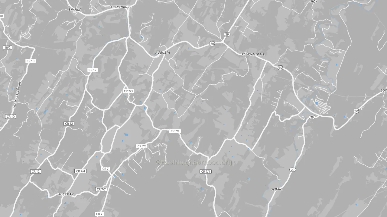 Transit Grade map of Augusta, WV