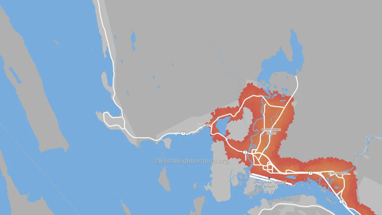 Transit Grade map of Auke Bay, AK