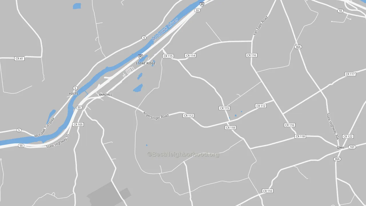 Transit Grade map of Auriesville, NY