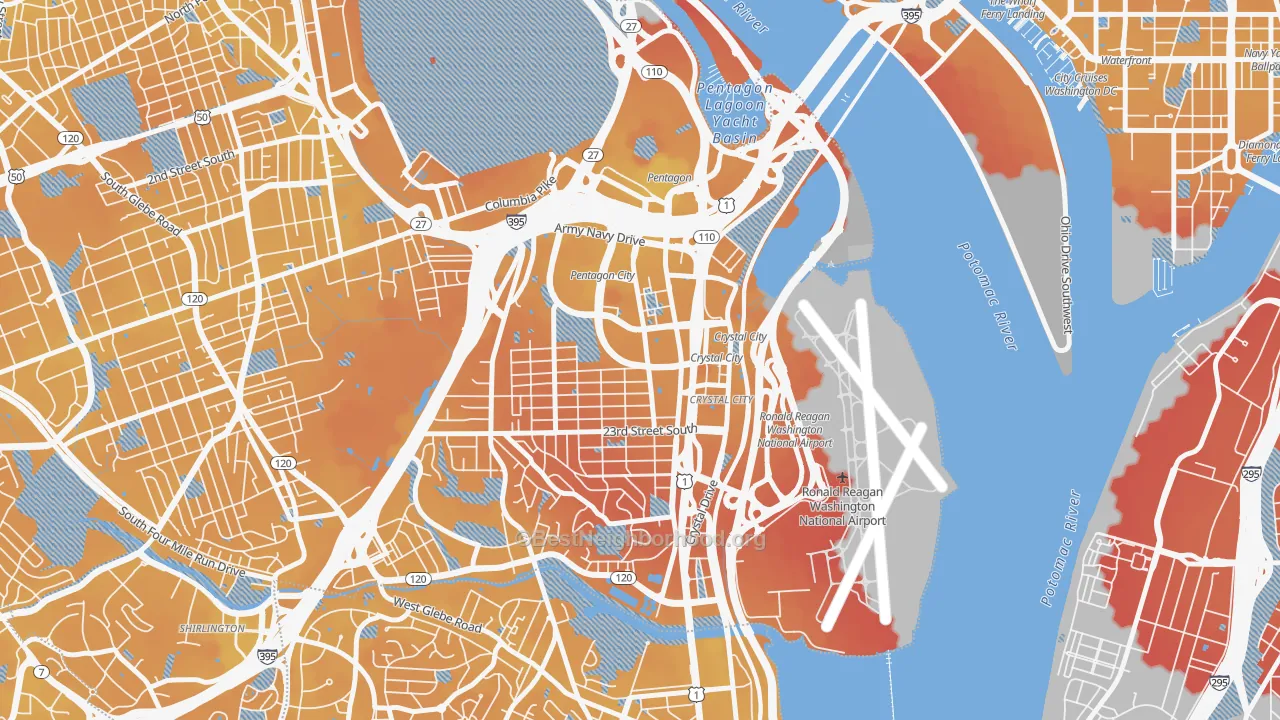 Transit Grade map of Aurora Highlands, Arlington, VA