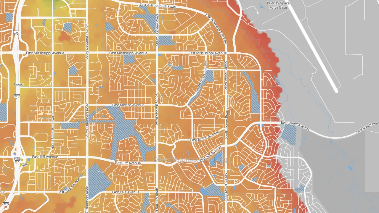 Transit Grade map of Aurora Highlands, Aurora, CO