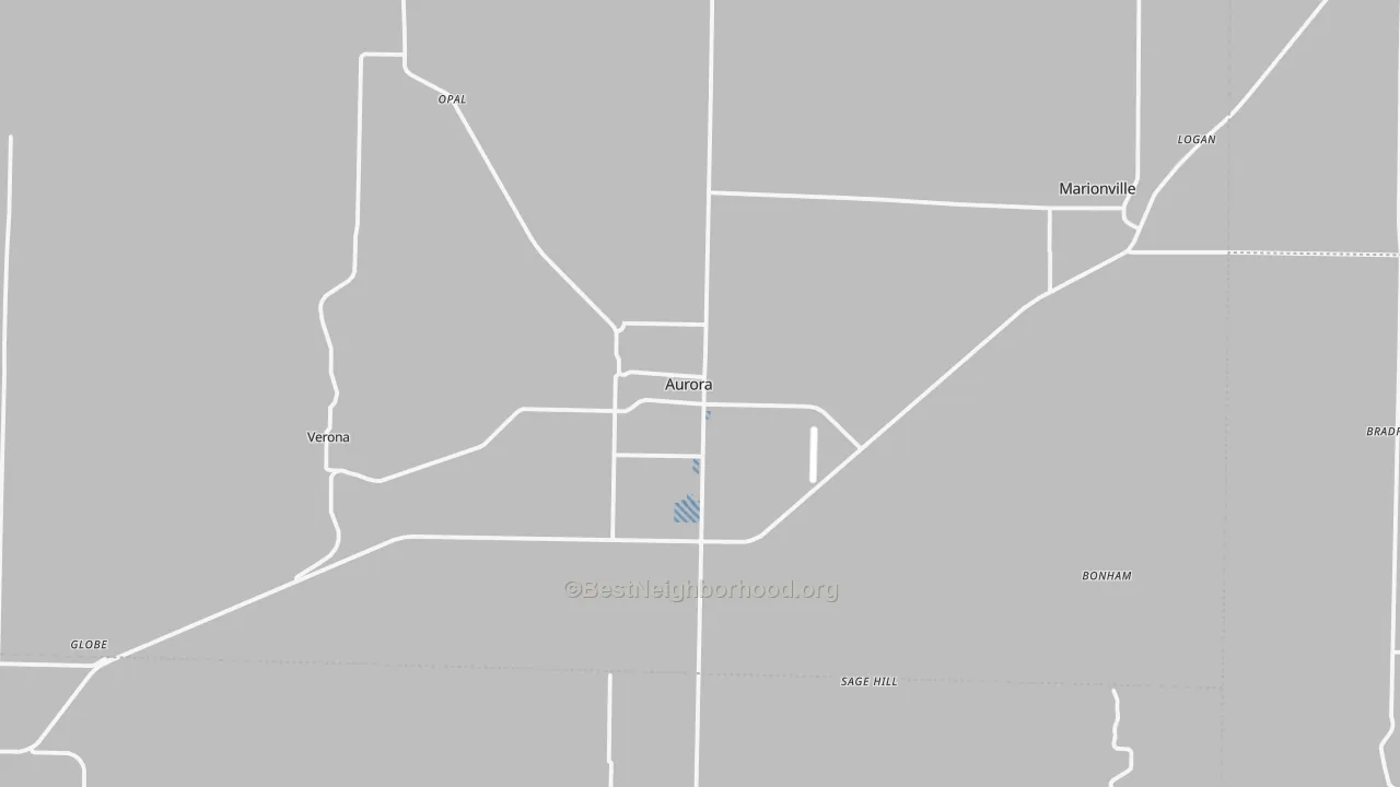 Transit Grade map of Aurora, MO