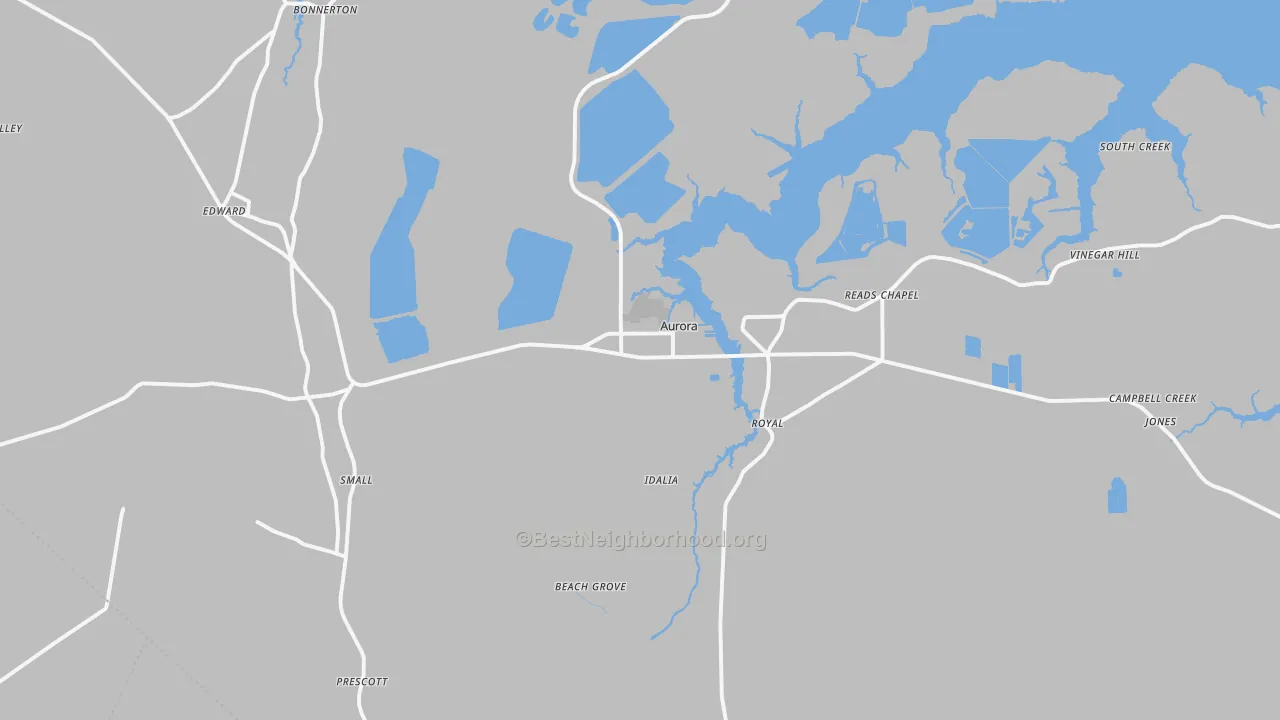 Transit Grade map of Aurora, NC