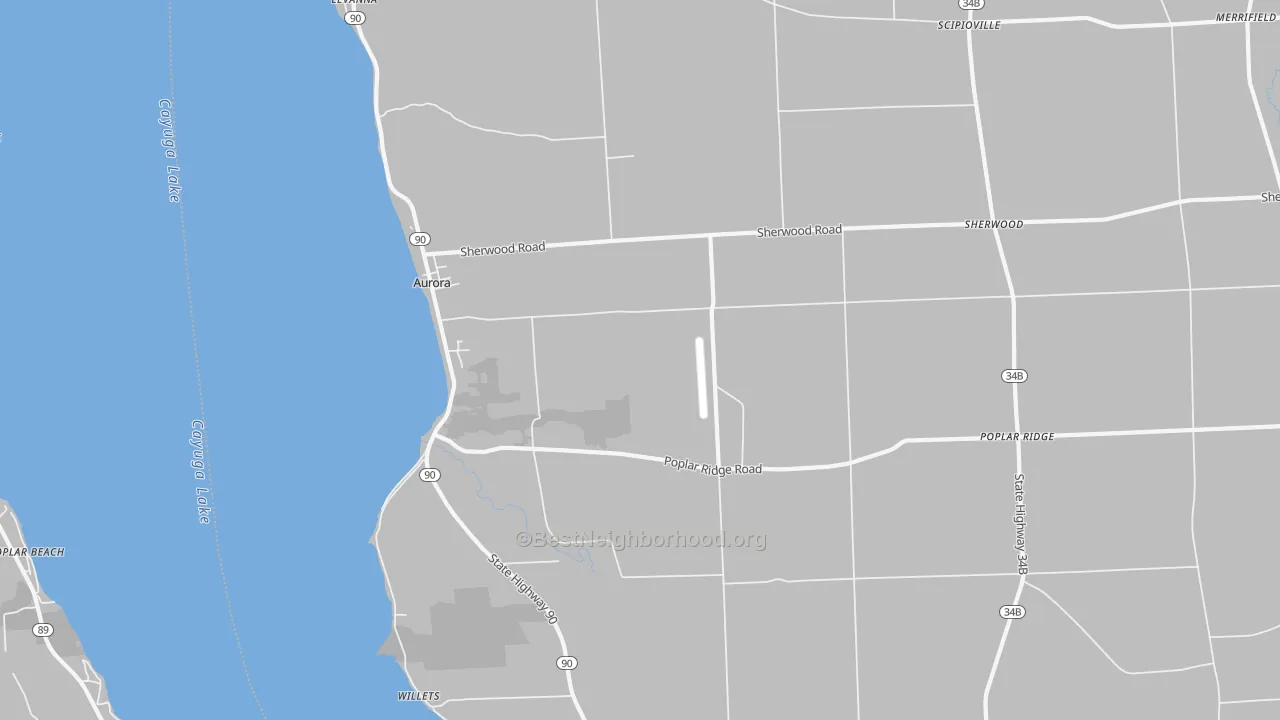 Transit Grade map of Aurora, NY