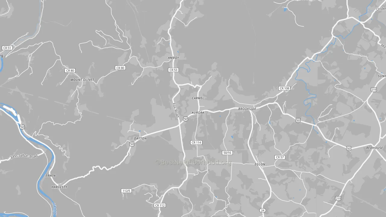 Transit Grade map of Aurora, WV