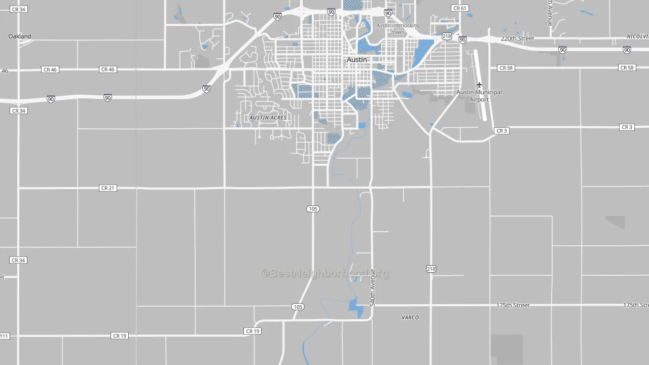 Transit Grade map of Austin Acres, MN
