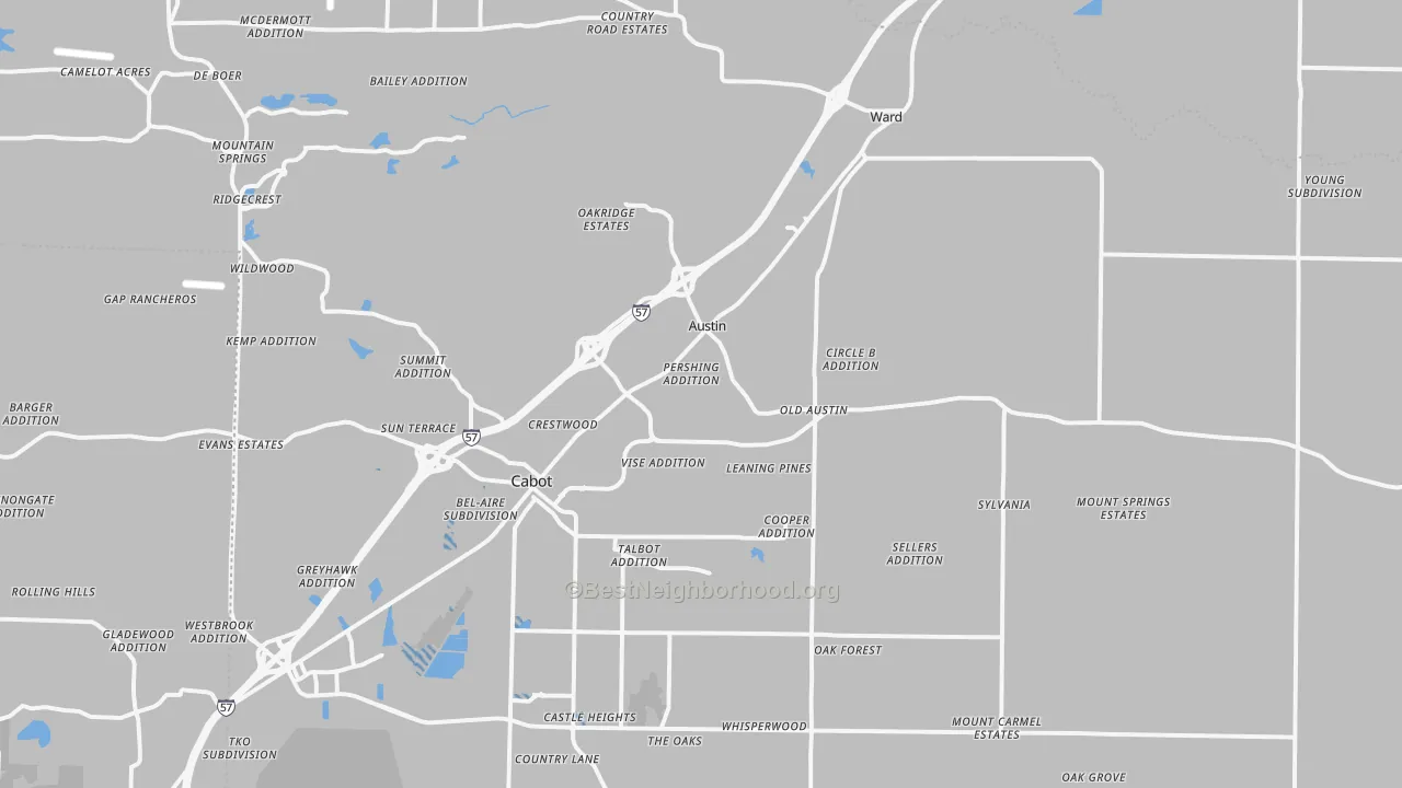 Transit Grade map of Austin, AR