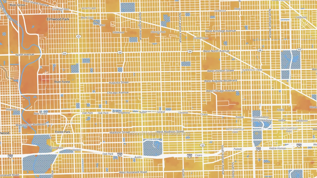 Transit Grade map of Austin, Chicago, IL