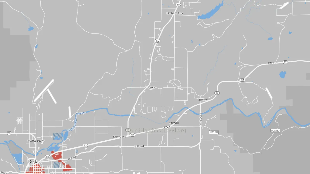 Transit Grade map of Austin, CO