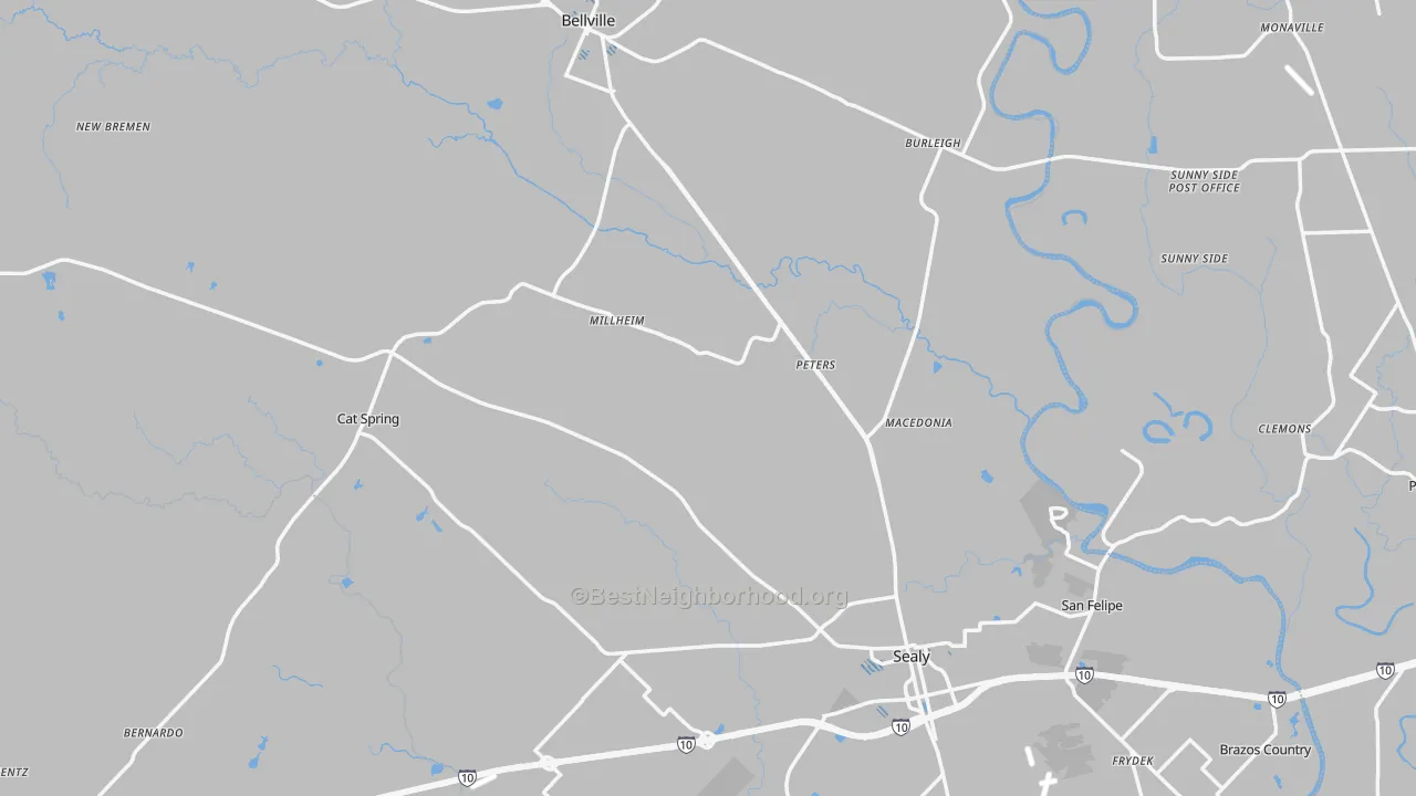 Transit Grade map of Austin County, TX