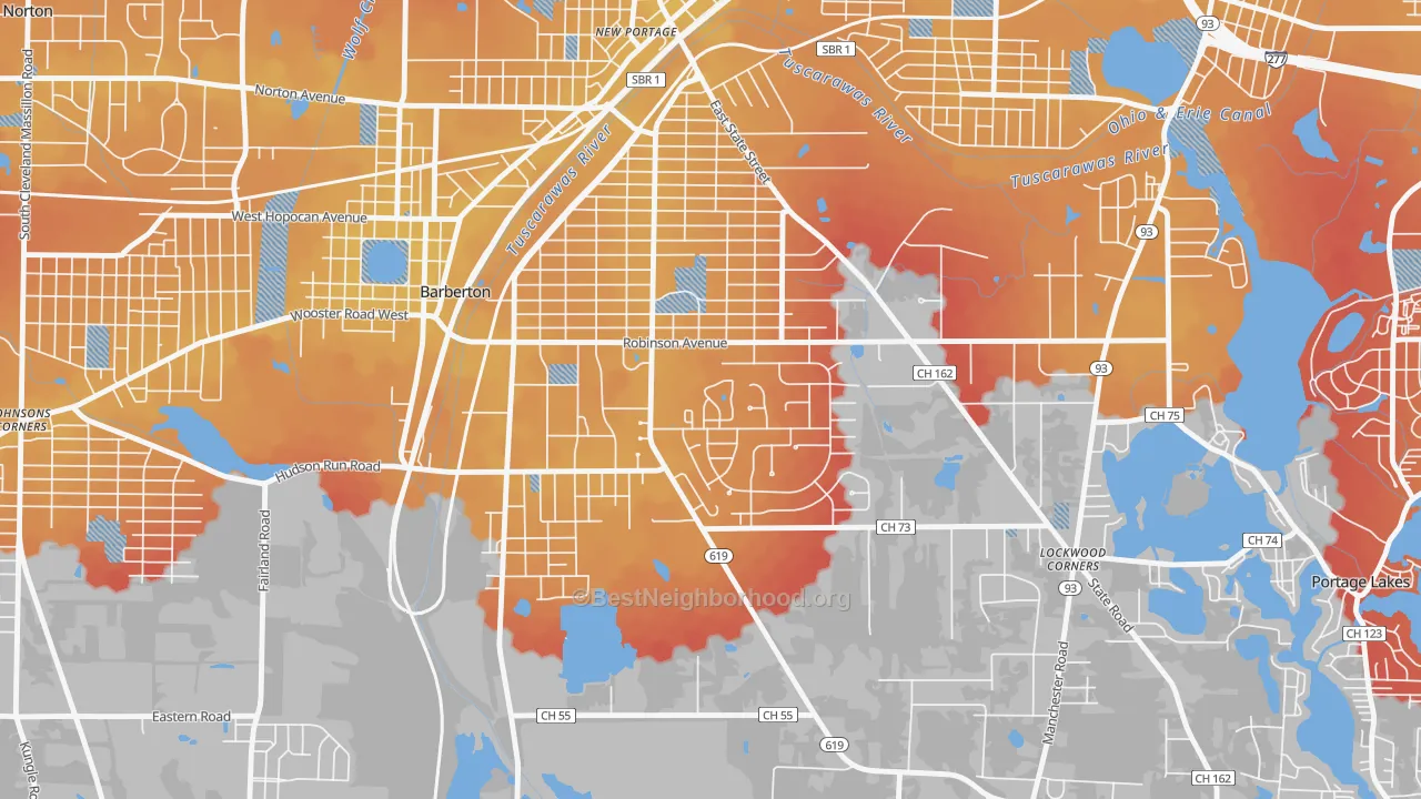 Transit Grade map of Austin Estates, Barberton, OH