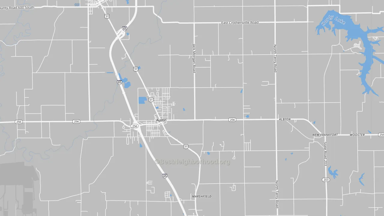 Transit Grade map of Austin, IN