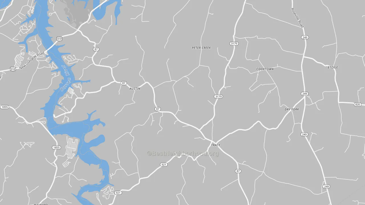 Transit Grade map of Austin, KY