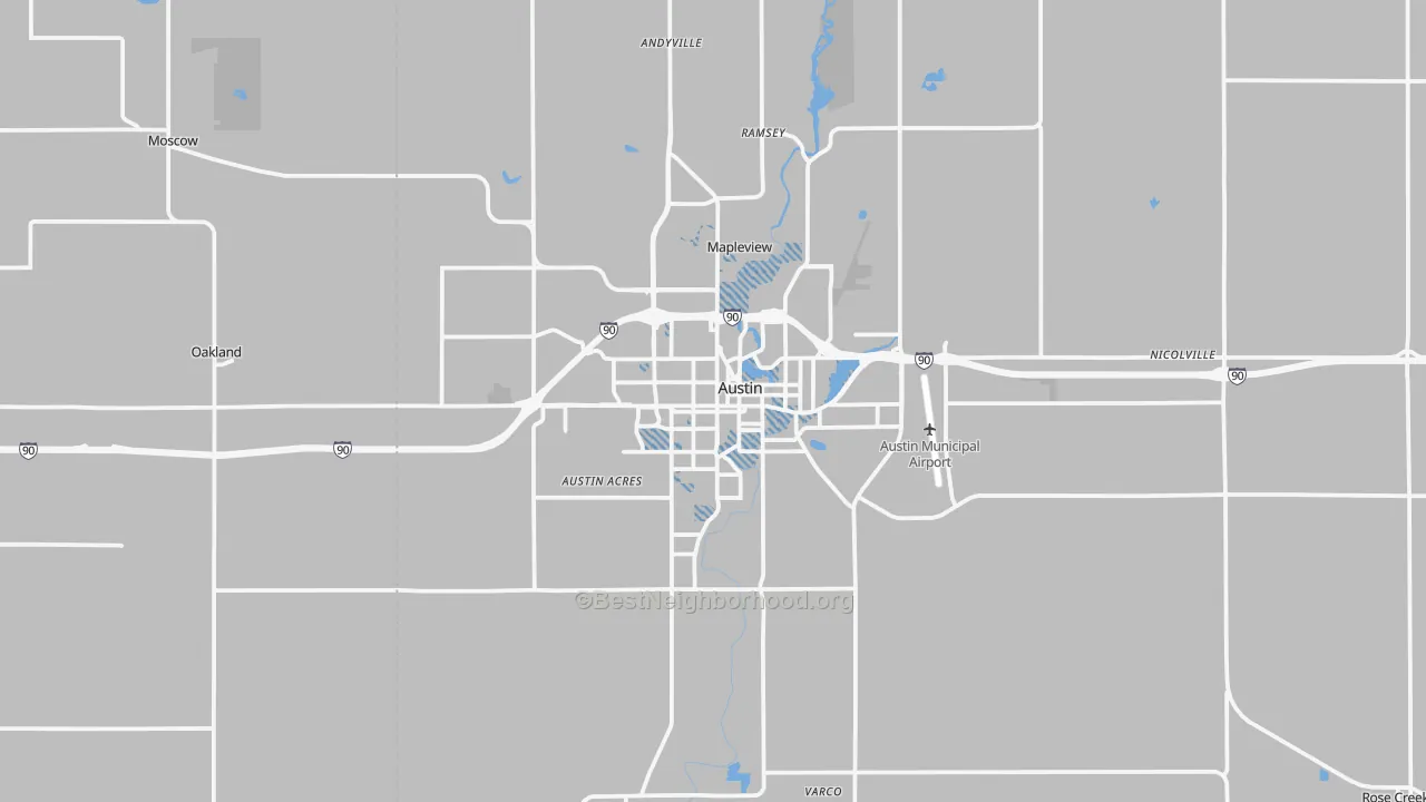 Transit Grade map of Austin, MN
