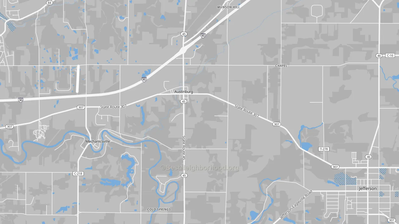 Transit Grade map of Austinburg, OH