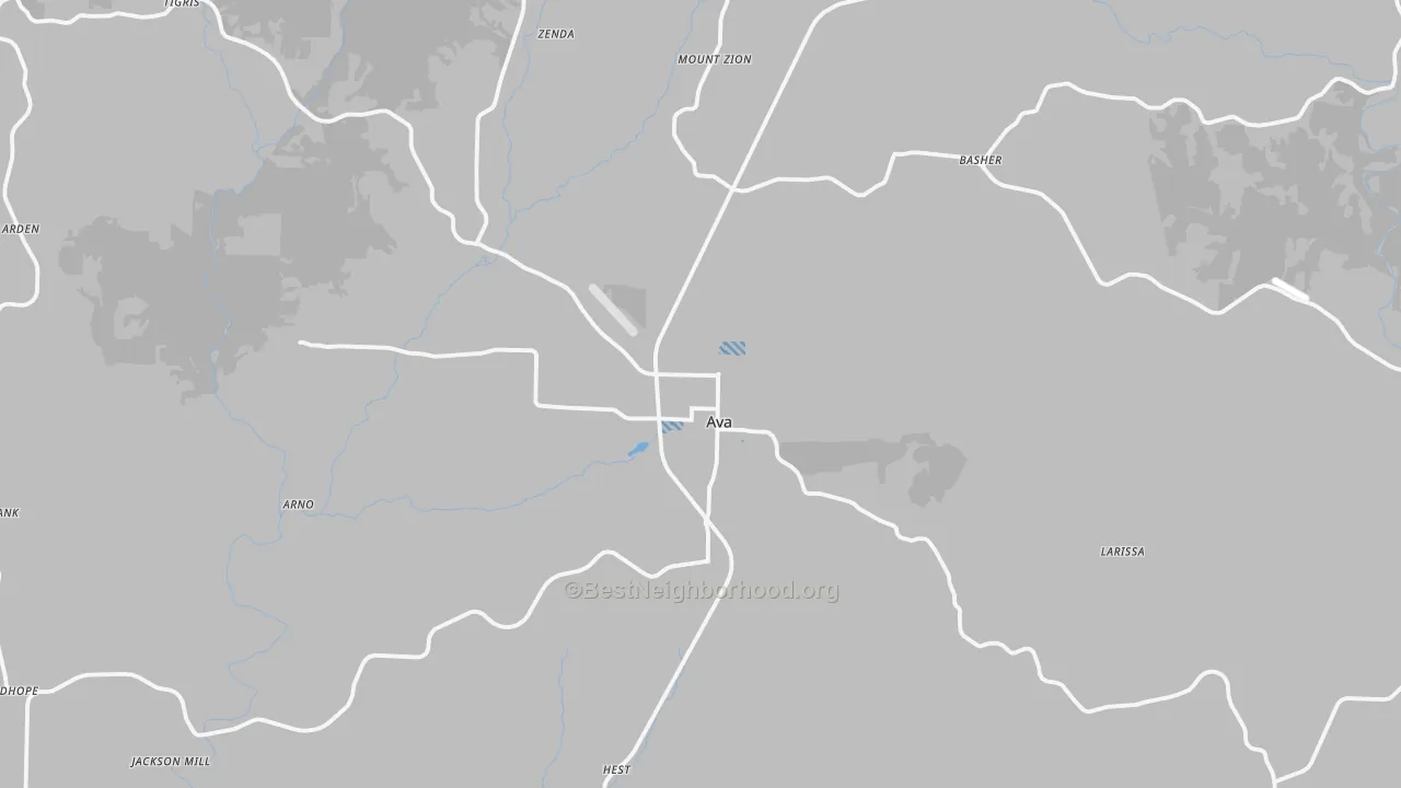 Transit Grade map of Ava, MO
