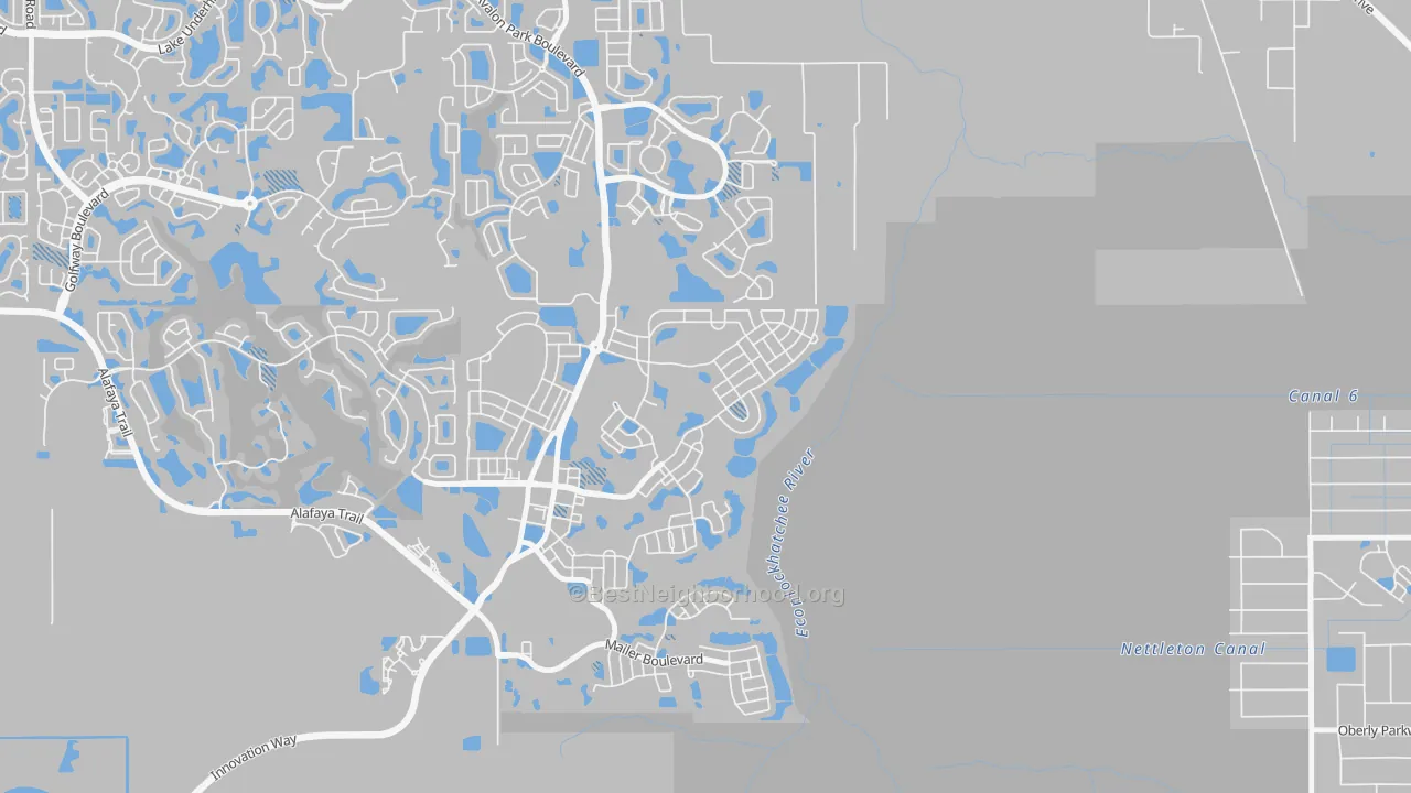 Transit Grade map of Avalon Park Village, Alafaya, FL