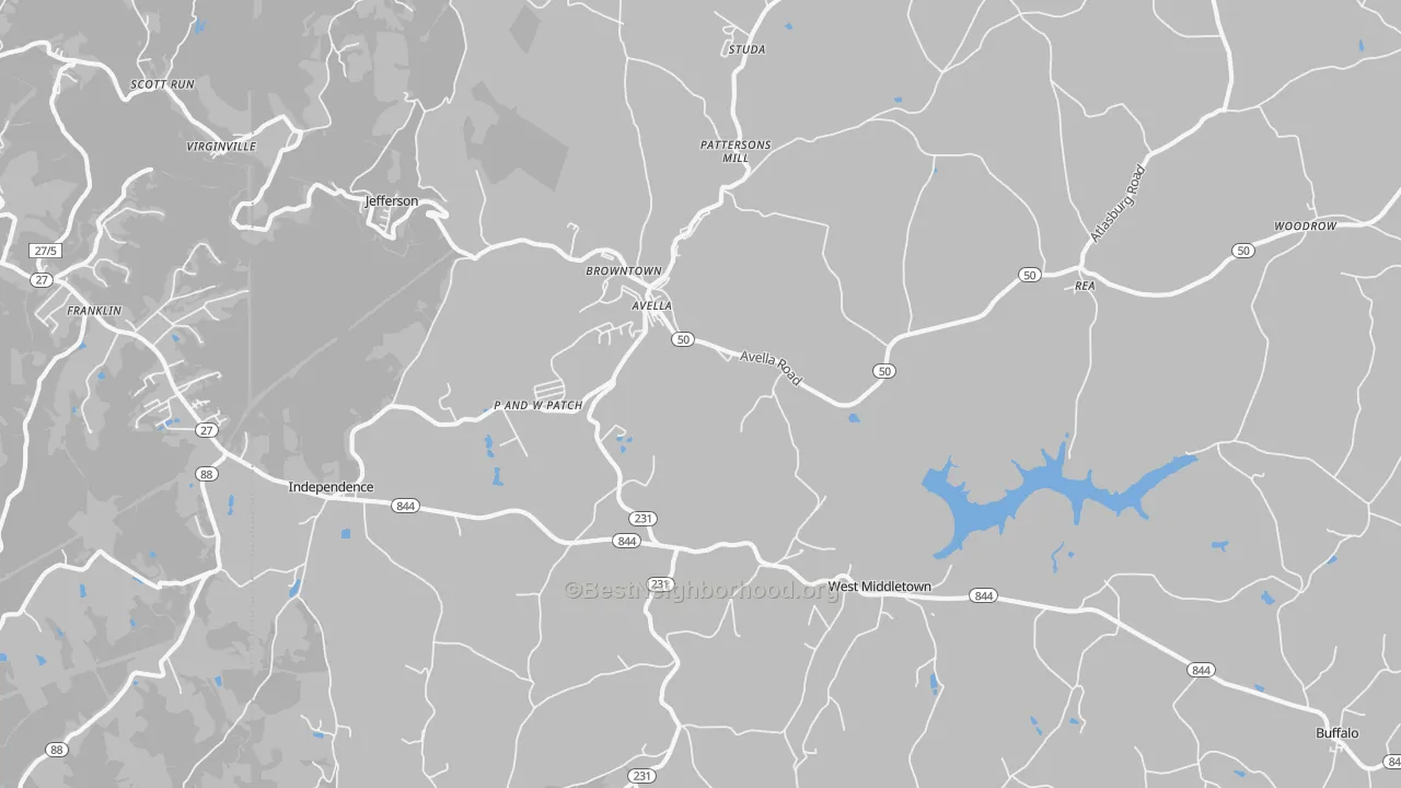 Transit Grade map of Avella, PA