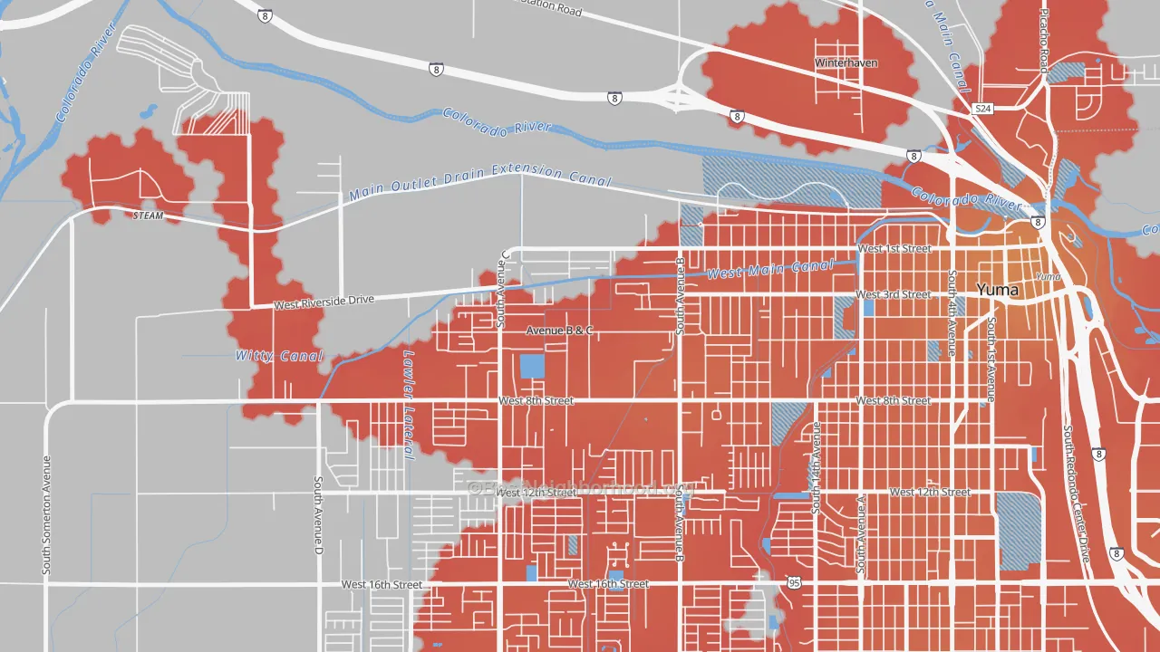 Transit Grade map of Avenue B and C, AZ
