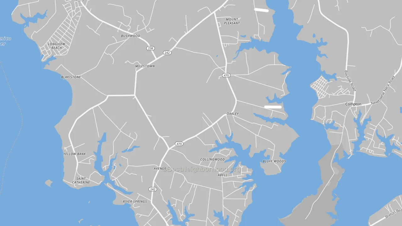 Transit Grade map of Avenue, MD