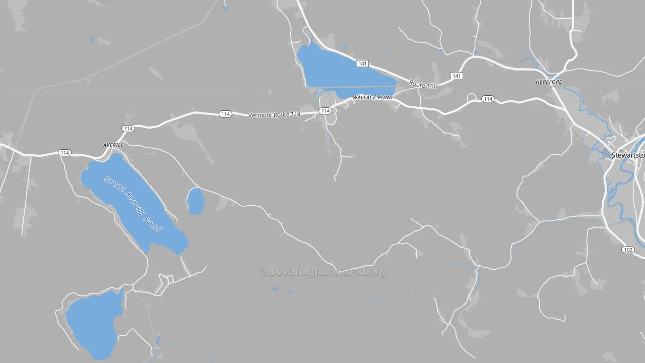 Transit Grade map of Averill, VT
