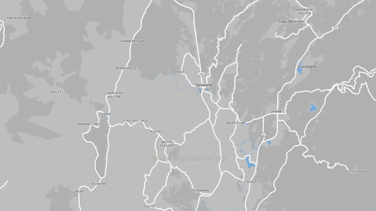 Transit Grade map of Avery County, NC