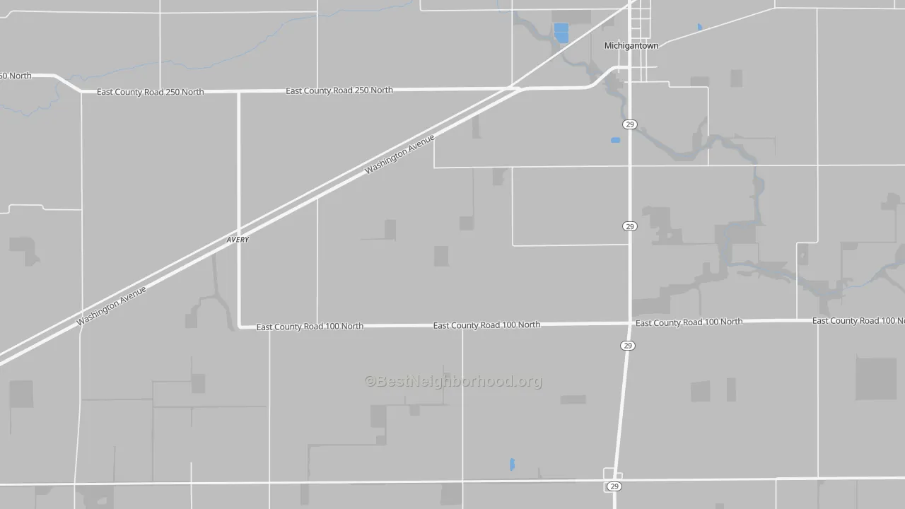 Transit Grade map of Avery, IN