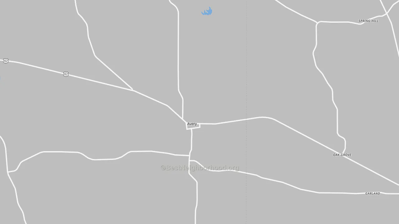 Transit Grade map of Avery, TX