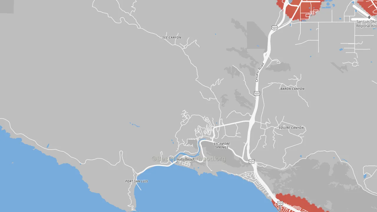 Transit Grade map of Avila Beach, CA