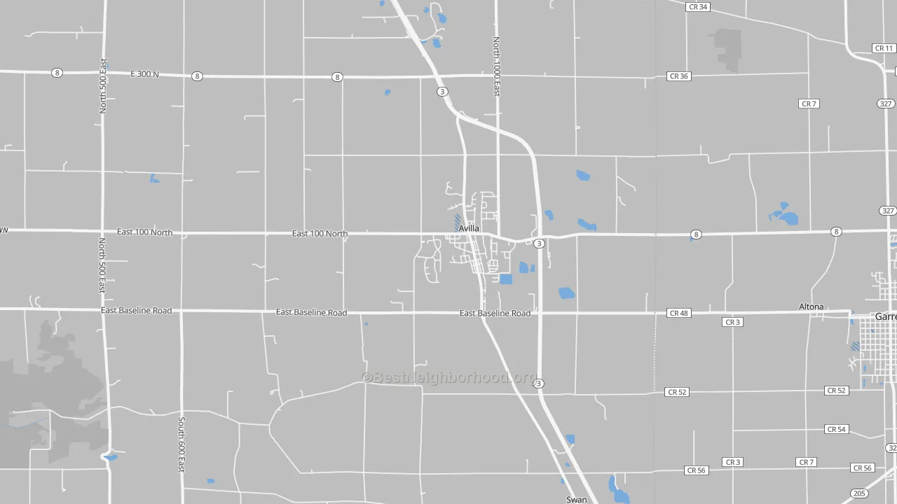 Transit Grade map of Avilla, IN